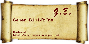 Geher Bibiána névjegykártya
